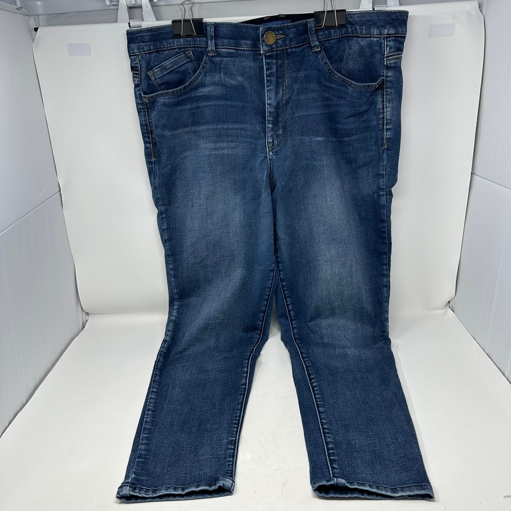 Democracy Jeans Women 16 Blue Absolution Straight Leg Medium Wash B1721POLL